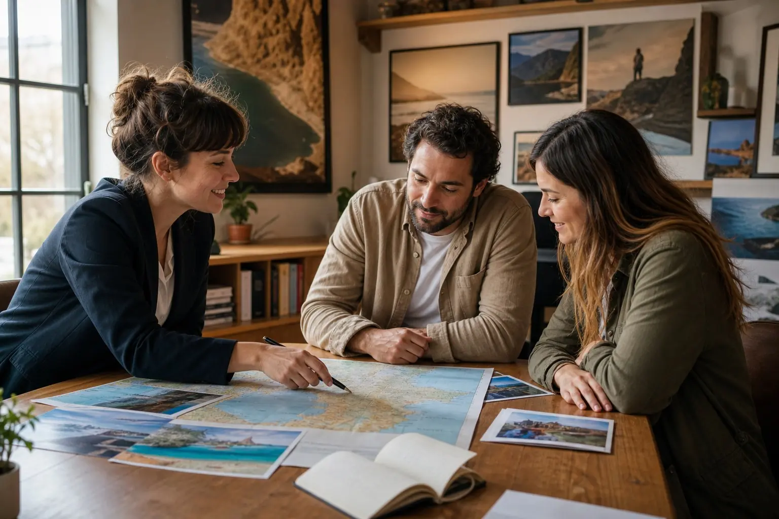 Voyageurs préparant leur rendez-vous avec une conseillère