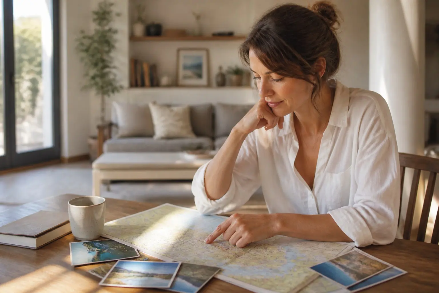 Voyageuse choisissant une région pour son projet