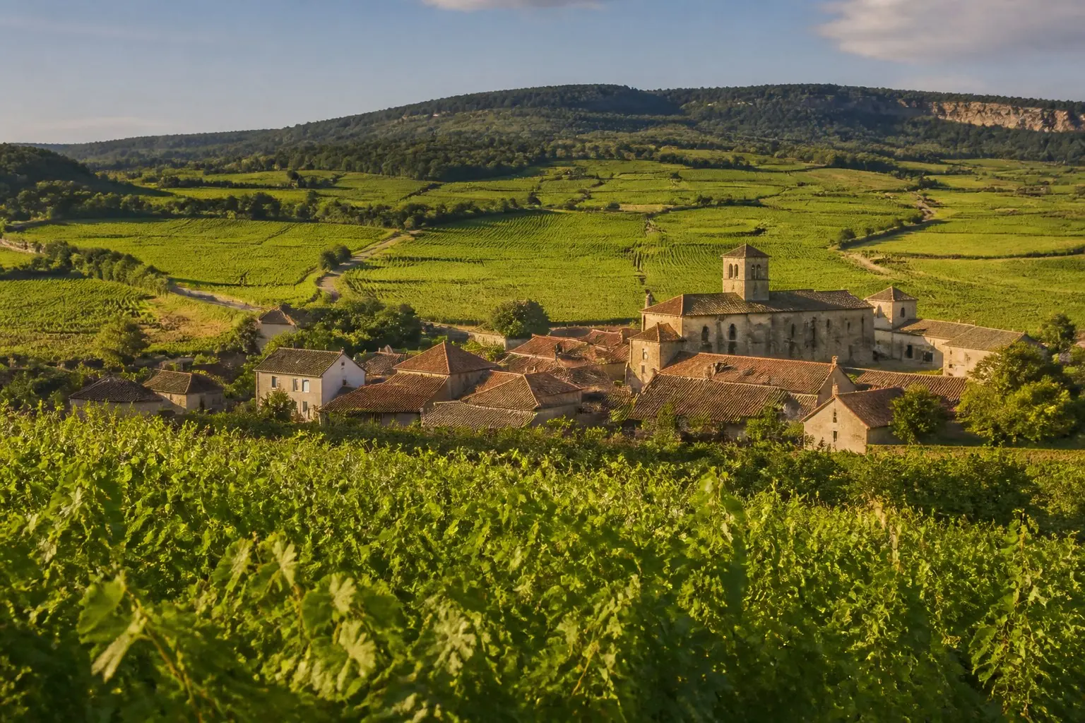 Village de pierre et vignobles en Bourgogne-Franche-Comté