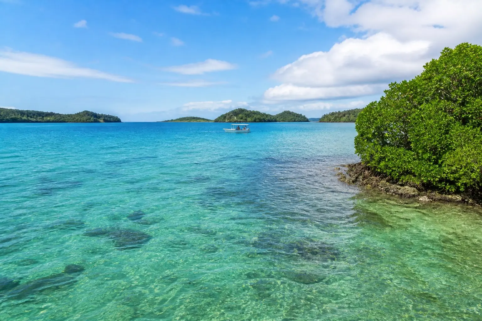 Lagon, îlots et mangrove à Mayotte